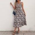 Fashion Suspenders Geometric Printing Dress