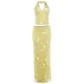 Womens Fashion Halterneck Backless Long Dress Set